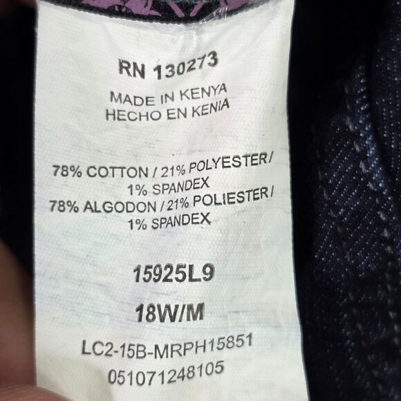 Womens Lee Riders Blue Denim Bermuda Shorts Dark Wash Cotton Blend Stretch 18W - Picture 3 of 10